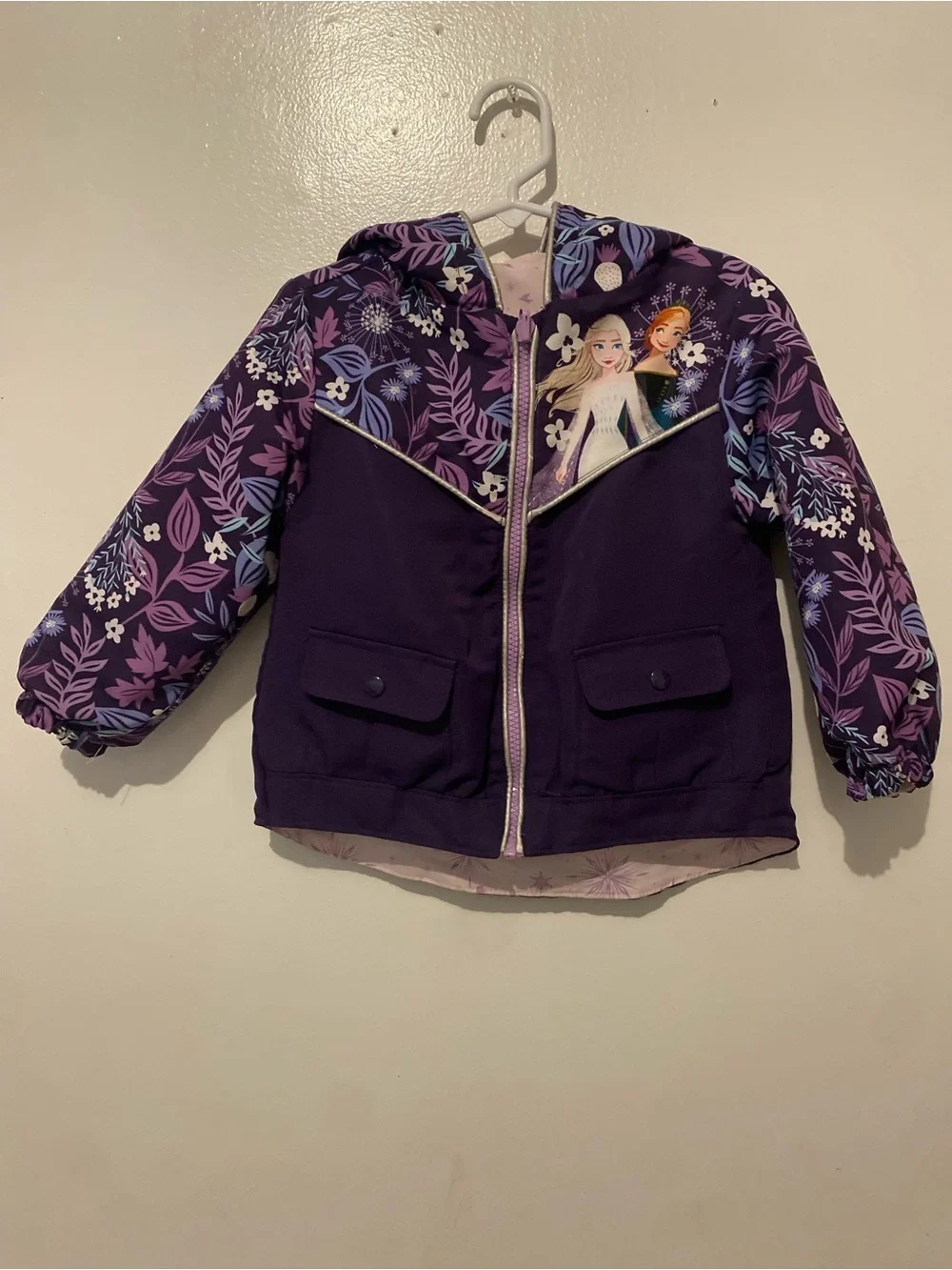 Disney Purple  Jacket with Floral Sleeves